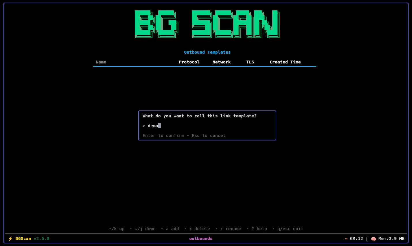 bgscan outbound name
