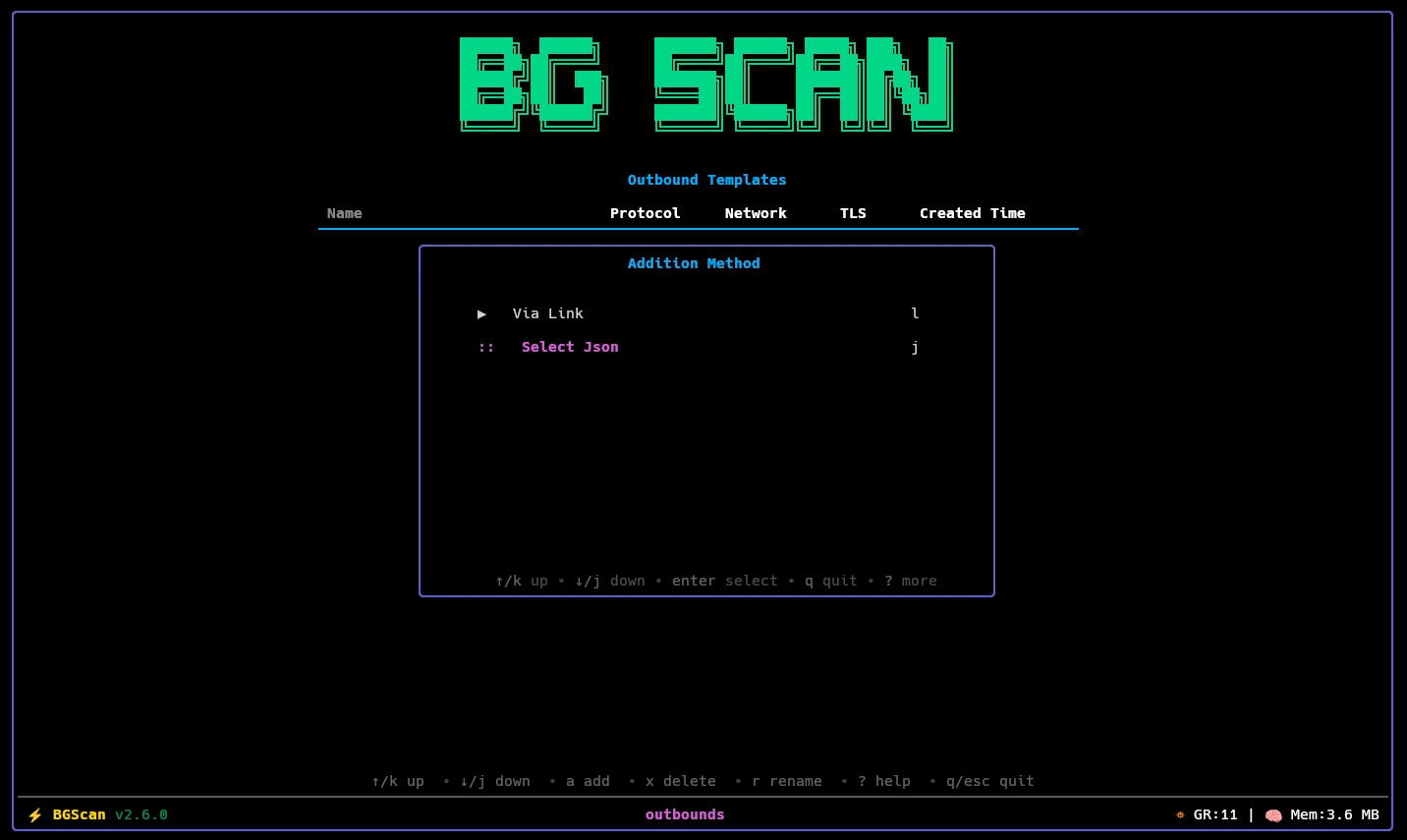 bgscan outbound select json